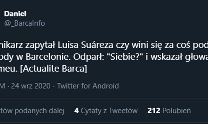 ODPOWIEDŹ Luisa Suareza na pytanie dziennikarza... :D